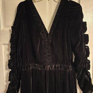 SEA NEW YORK Maxi Black Velvet Maxi Dress - NWT